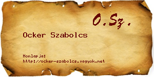 Ocker Szabolcs névjegykártya