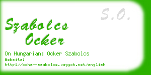 szabolcs ocker business card